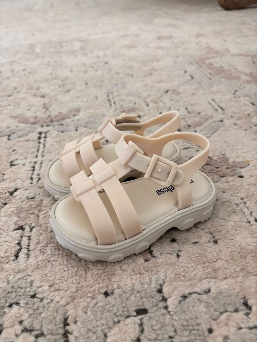 Mini Melissa Ella Cream Chunky-Strap Sandals